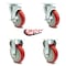 Service Caster 5 Inch Red Polyurethane Wheel Swivel Top Plate Caster Set with 2 Brake 2 Rigid SCC-20S514-PPUB-RED-TLB-TP3-2-R-2 - alternate 7